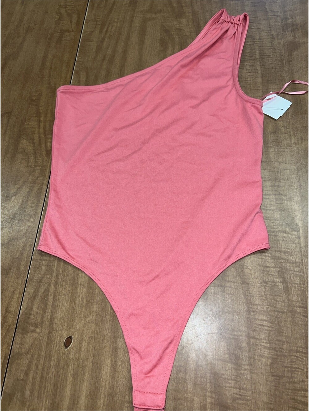 PAIGE Pink Asymmetrical Bodysuit One-Shoulder Top SzSmall Pink Dusty Bubblegum